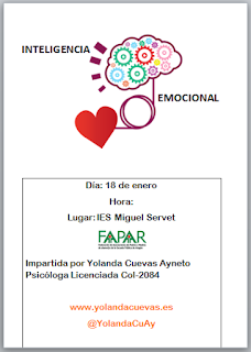 Lunes 18 de enero: charla de Yolanda Cuevas sobre Inteligencia Emocional en el IES Miguel Servet