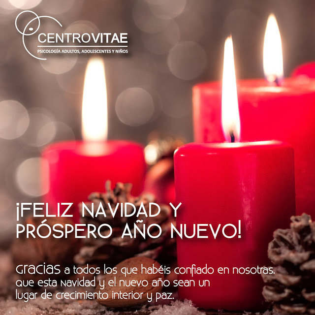 Centro Vitae Psicología os desea ¡Feliz Navidad y próspero año Nuevo!