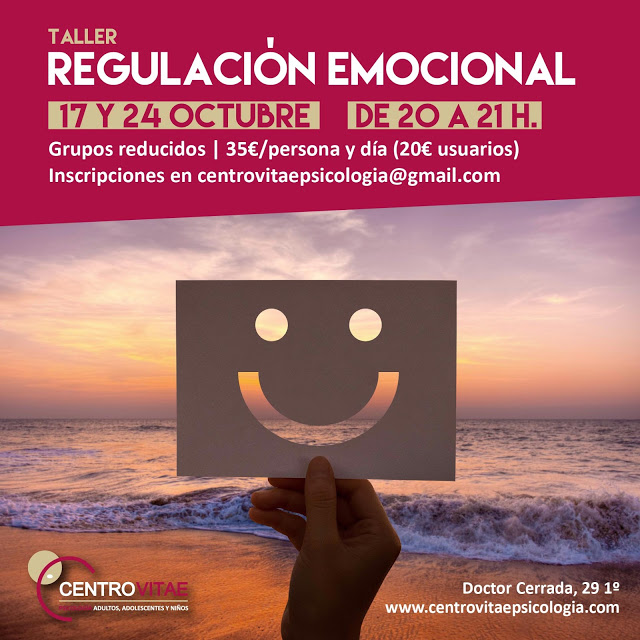 17 y 24 de octubre: Taller sobre «Regulación emocional» en Centro Vitae Psicología