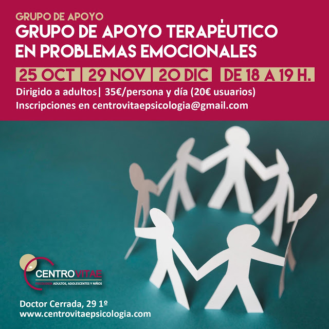 Grupo de apoyo terapéutico en problemas emocionales, inicio el 25 de octubre