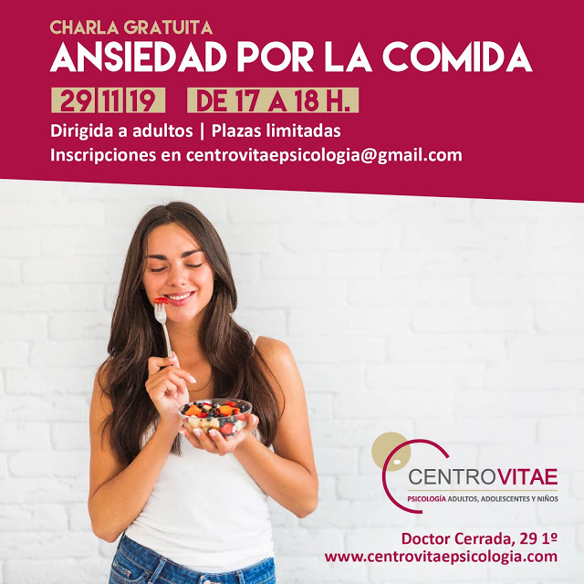 Charla gratuita «Ansiedad por la Comida», viernes 29 de noviembre (17hs)